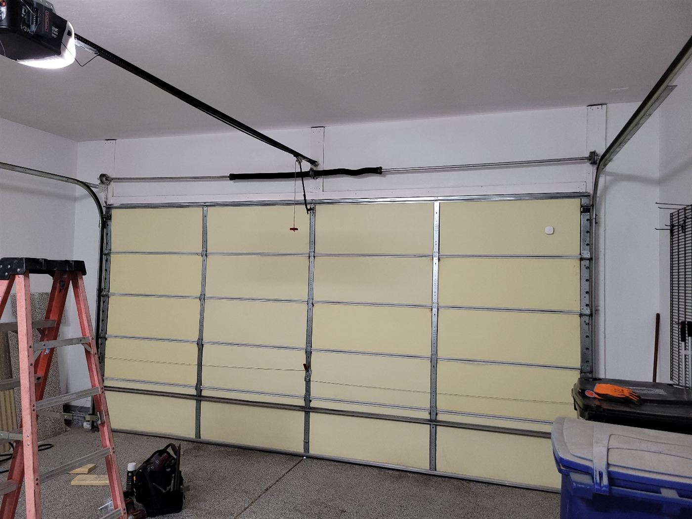 Garage door spring and opener work at a Chandler, AZ home
