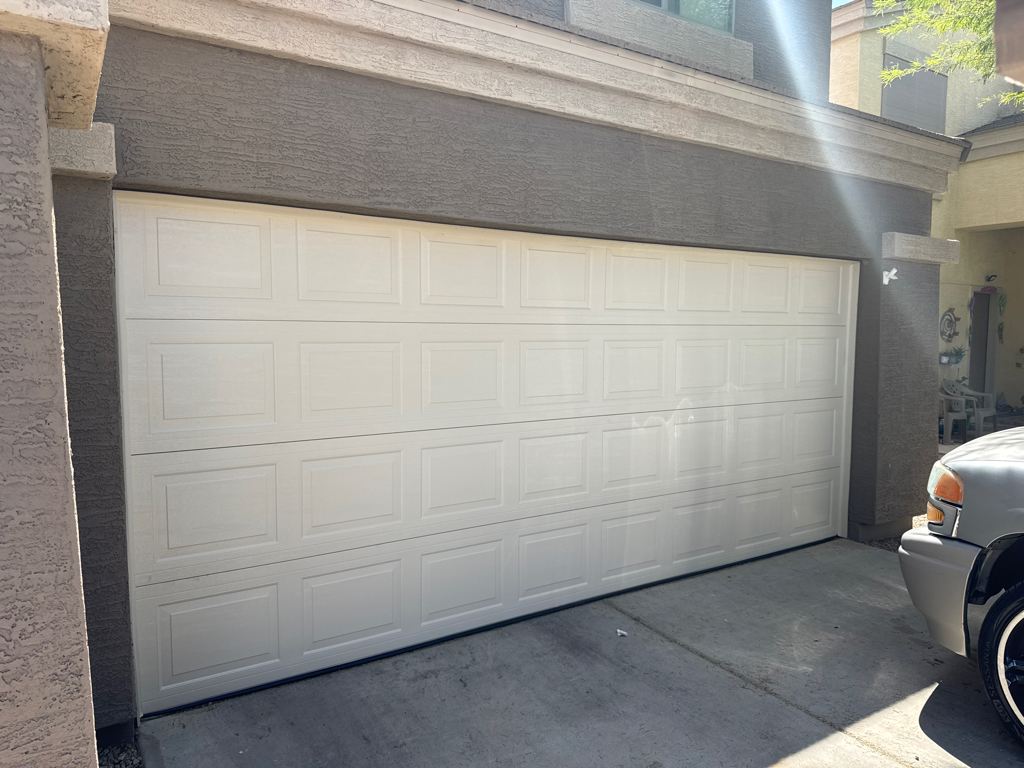 New raised-panel garage door